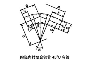 陶瓷復合鋼管45度彎頭圖紙